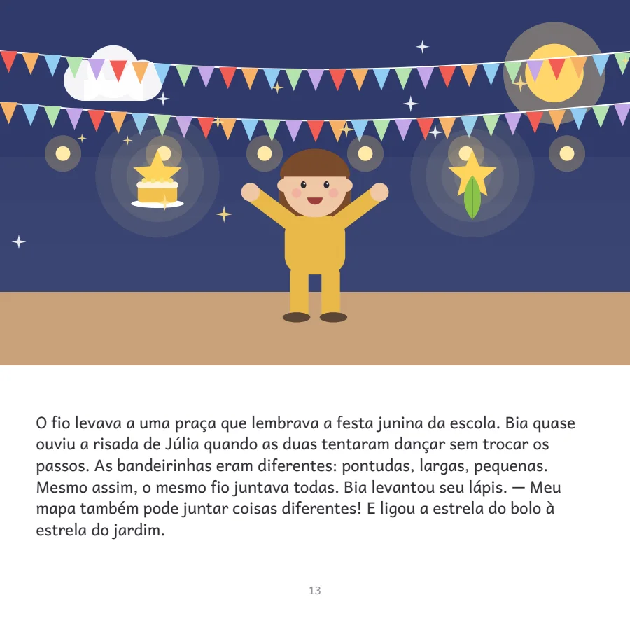 Página do livro de Bia, 7 anos