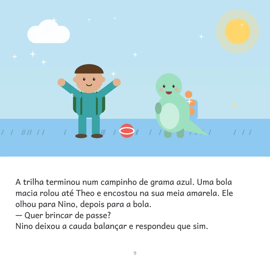 Página do livro de Theo, 5 anos