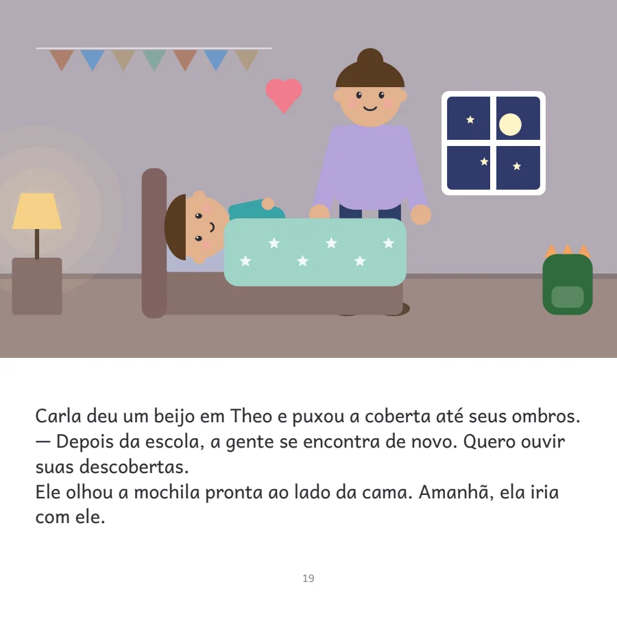 Página do livro de Theo, 5 anos